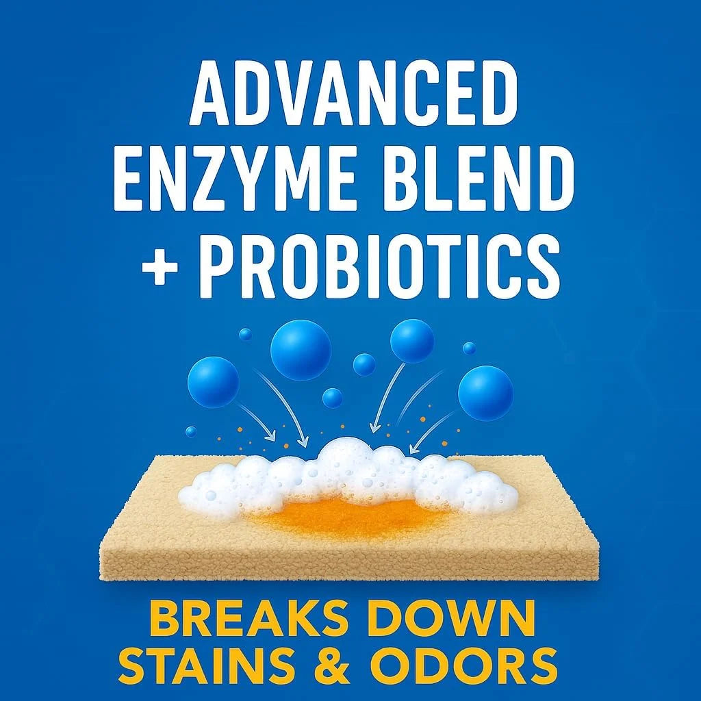 Pet Urine Stain Eliminating Cleaner with Enzymes, 32 Oz, for Dog and Cat Odor, Carpet and Upholstery Deodorizer, Natural Citrus