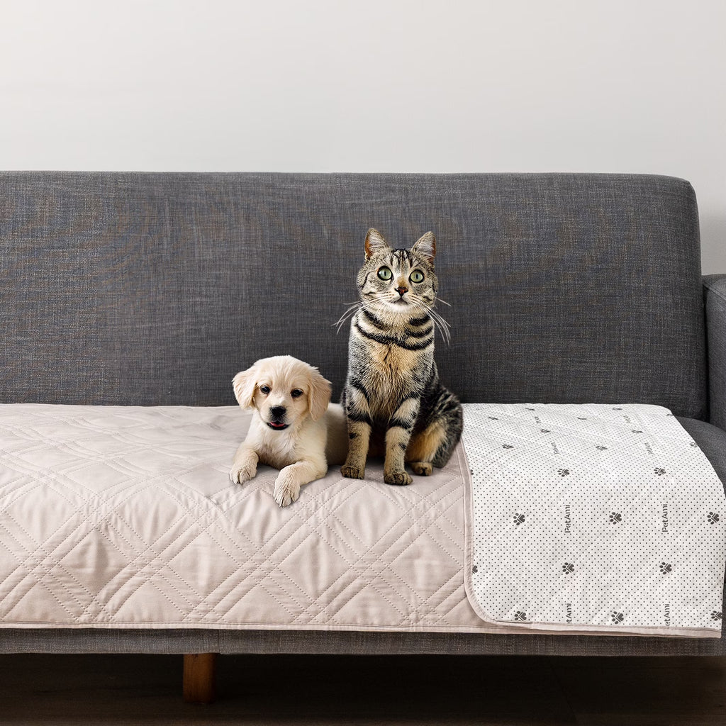Waterproof Couch Cover for Dogs, Waterproof Pet Blanket, Reversible Furniture Cover Sofa Protector for Pet Cat Bed, Washable Waterproof Blanket Dog Cover for Couch Seat, 30X70 Beige