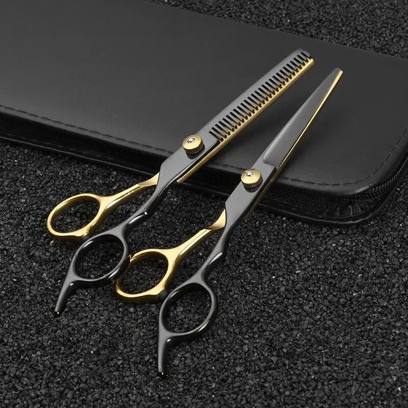 6.5 Inch Pet Grooming Scissors Kit Cat Hair Thinning Shear Pet Scissors Set Blackgold Dog Scissors