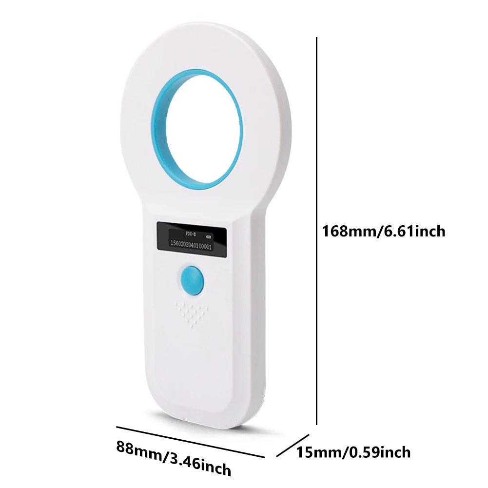 Handheld Pet Microchip Scanner Reader Bluetooth-Compatible EMID FDX-B(ISO11784/85) Animal Chip Scanner OLED Display Rechargeable