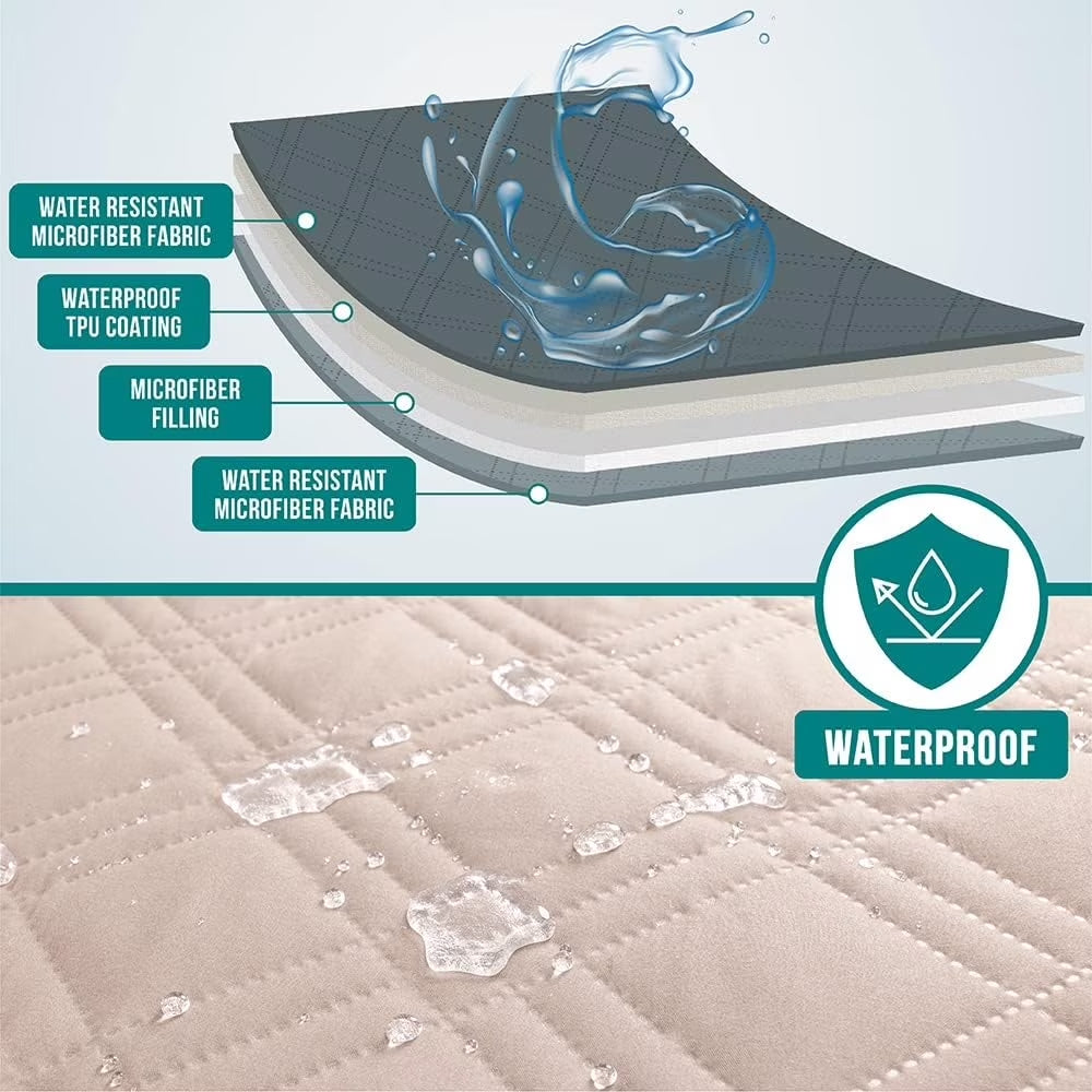 Waterproof Couch Cover for Dogs, Waterproof Pet Blanket, Reversible Furniture Cover Sofa Protector for Pet Cat Bed, Washable Waterproof Blanket Dog Cover for Couch Seat, 30X70 Beige