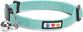 Reflective Teal Cat Collar with Safety Buckle and Removable Bell for Kitten and Cats