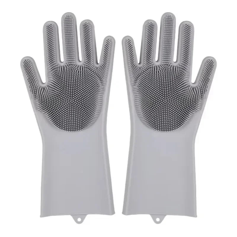 Magic Silicone Dishwashing Gloves, Multifunctional Kitchen Cleaning Scrubber Gloves for Household Use