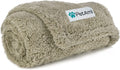 Fluffy Waterproof Dog Blanket for Couch and Bed, Reversible Sherpa Pet Throw, Pee Proof Furniture Protector Sofa Cover, Washable Cat Blanket for Small Medium Dogs and Cats (Taupe Camel, 24X32)