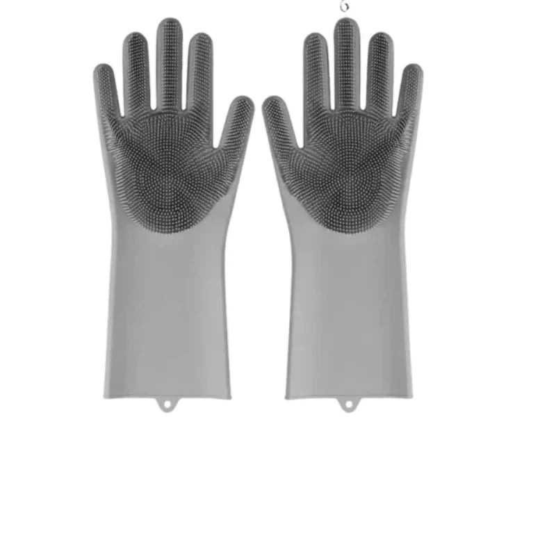 Magic Silicone Dishwashing Gloves, Multifunctional Kitchen Cleaning Scrubber Gloves for Household Use