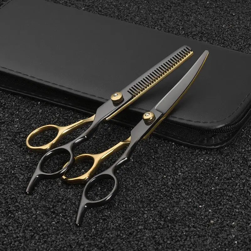 6.5 Inch Pet Grooming Scissors Kit Cat Hair Thinning Shear Pet Scissors Set Blackgold Dog Scissors