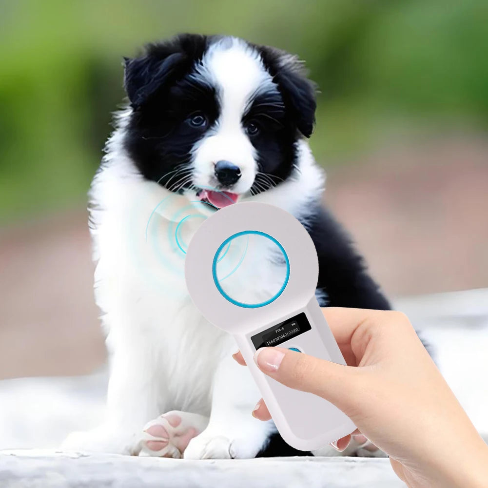 Handheld Pet Microchip Scanner Reader Bluetooth-Compatible EMID FDX-B(ISO11784/85) Animal Chip Scanner OLED Display Rechargeable