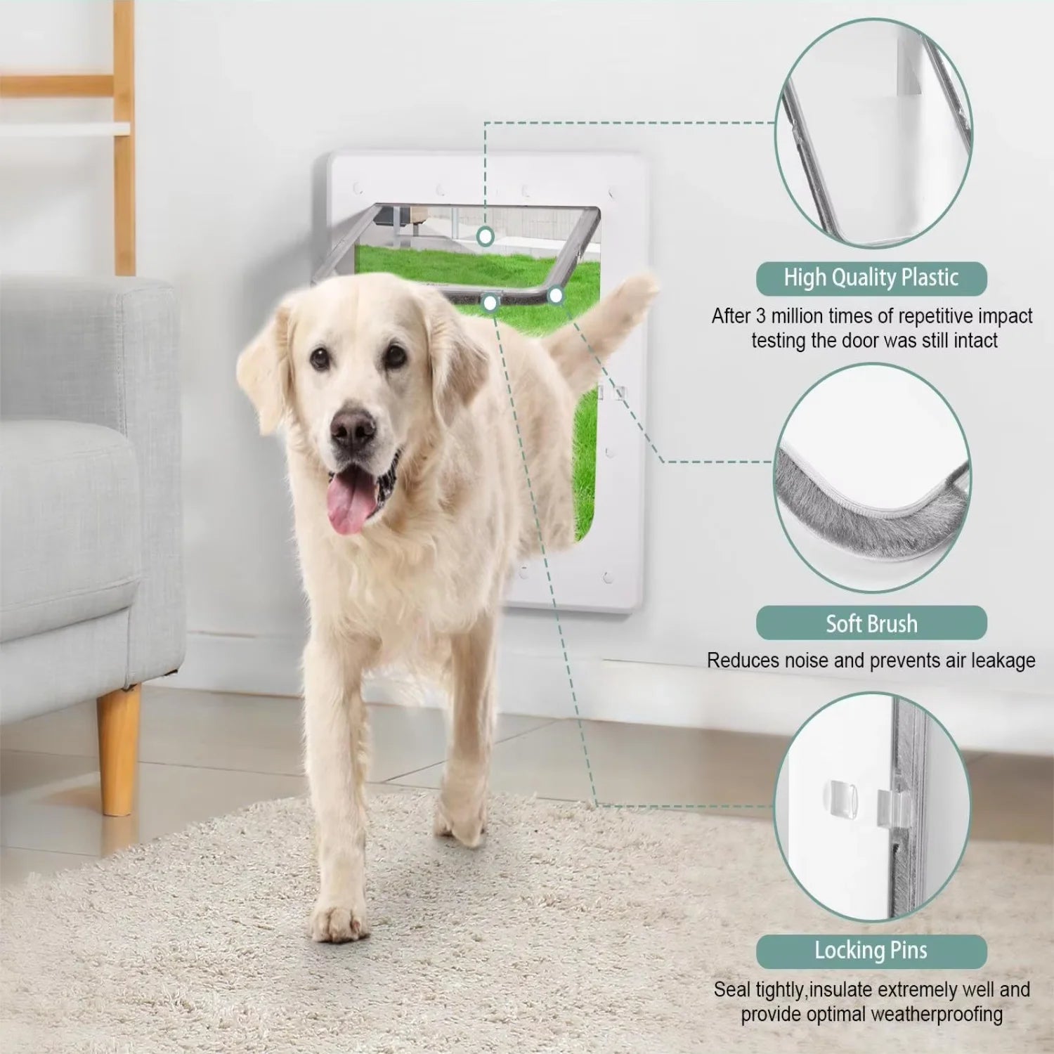 Controlled Entry / Exit Direction Pet Supplies Opening Cat/Dog Door with Flap Dogs Pet Houses & Furniture Breathable