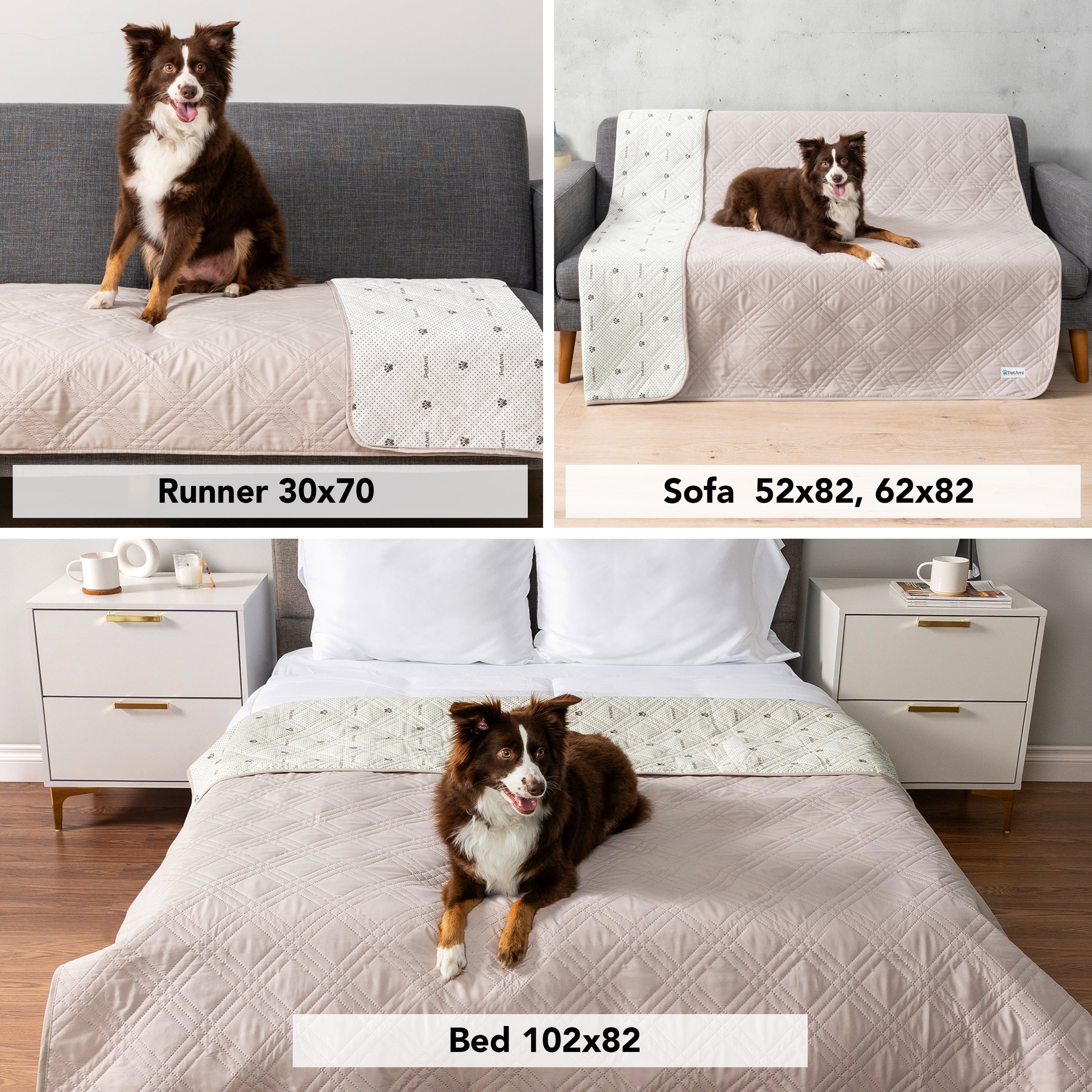 Waterproof Couch Cover for Dogs, Waterproof Pet Blanket, Reversible Furniture Cover Sofa Protector for Pet Cat Bed, Washable Waterproof Blanket Dog Cover for Couch Seat, 30X70 Beige