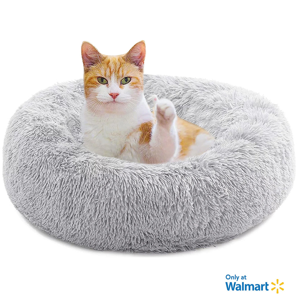 20In Calming Donut Dog Bed Anti-Anxiety, Self Warming, Cozy Soft Plush round Fluffy Pet Bed Indoor, Ideal for Both Home & Travel, Size 20”X20”X8”