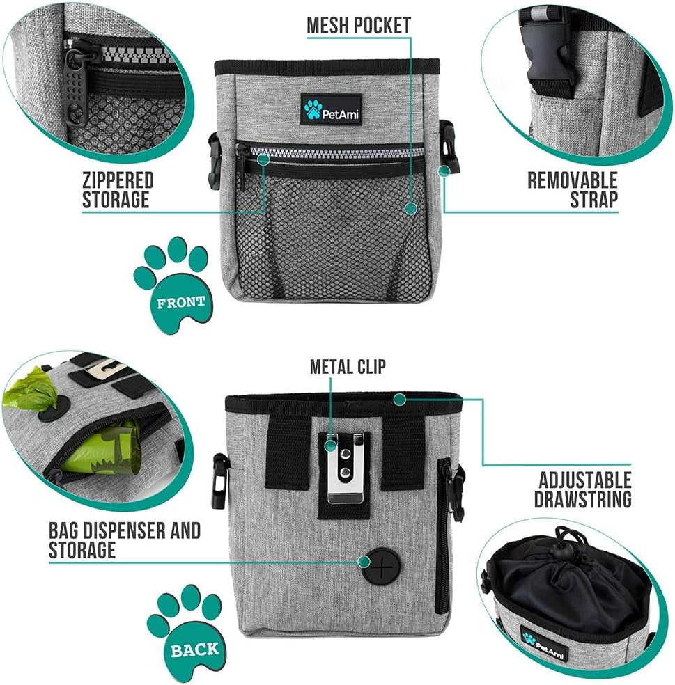 Dog and CAT Treat Pouch, Heather Gray