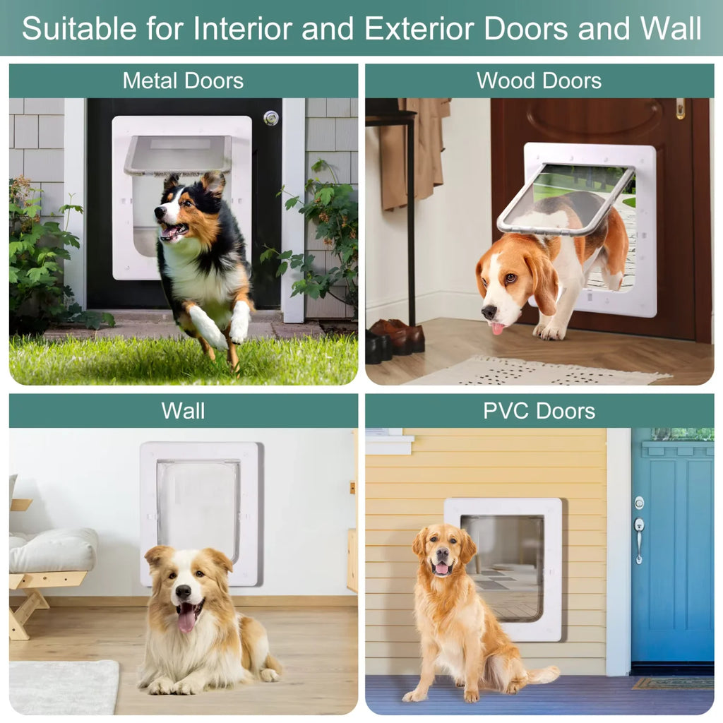 Controlled Entry / Exit Direction Pet Supplies Opening Cat/Dog Door with Flap Dogs Pet Houses & Furniture Breathable