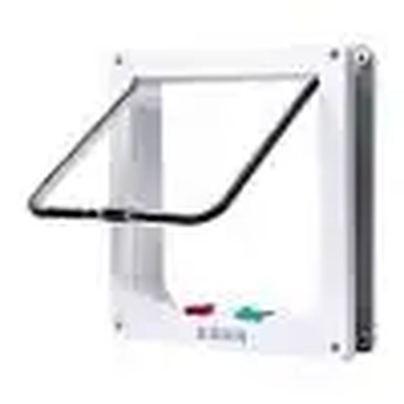 Cat Flap Door with 4 Way Security Lock ABS Plastic Gate Puppy Kitten Safety In/Out Dog Cat Flap Door Kit Small Pet Supplies