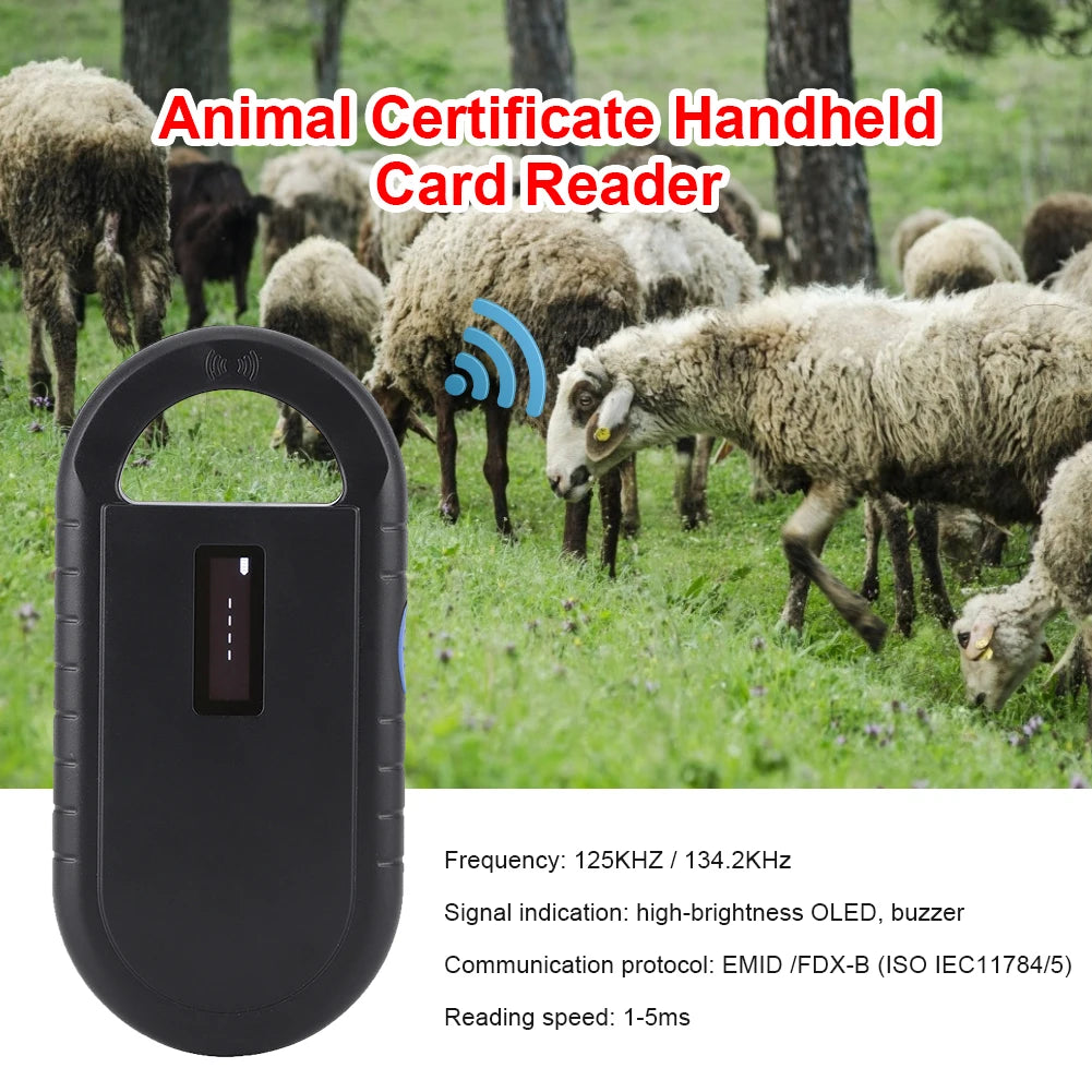 Pet Microchip Scanner 134.2Khz 125Khz Micro Chip Reader Scanner Animal Tag Scanner for ISO 11784/11785 FDX-B and ID64 RFID EMID