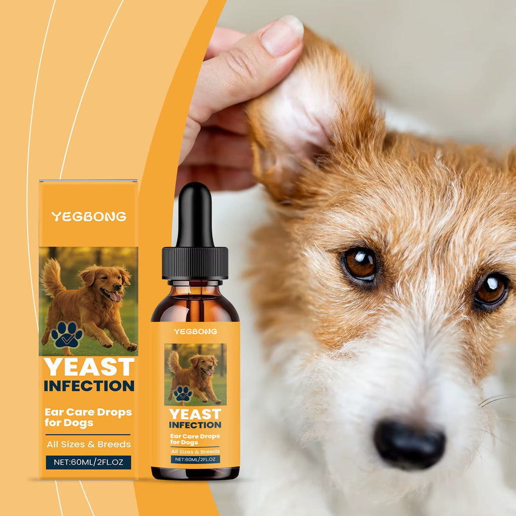 Dog Ear Care Drops Relieve Itching Dandruff Reduce Odor Anti-Fungals Earwax Remover No Irritating Pet Ear Cleaner Liquid 60Ml