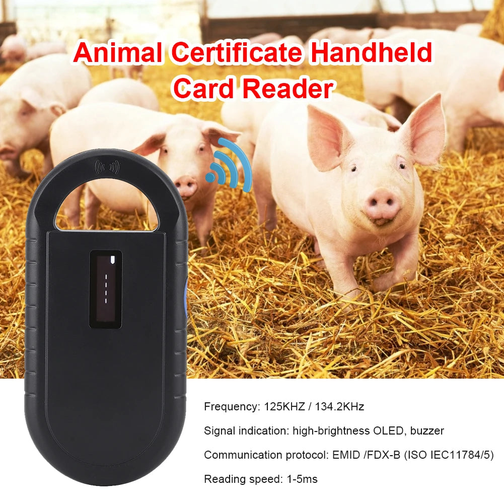 Pet Microchip Scanner 134.2Khz 125Khz Micro Chip Reader Scanner Animal Tag Scanner for ISO 11784/11785 FDX-B and ID64 RFID EMID