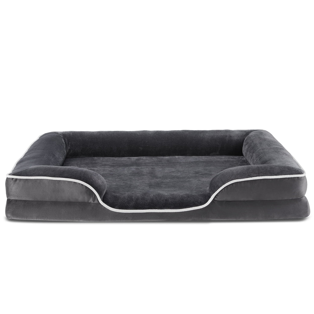 42"X32" Orthopedic Dog Bed, Memory Foam Puppy Sleeping Sofa, with Non-Slip Base, Washable Removable Cover, Improved Sleep for Pet, Gray