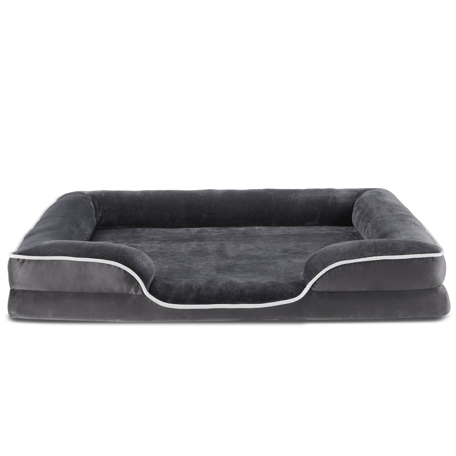42"X32" Orthopedic Dog Bed, Memory Foam Puppy Sleeping Sofa, with Non-Slip Base, Washable Removable Cover, Improved Sleep for Pet, Gray