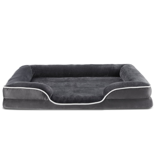 42"X32" Orthopedic Dog Bed, Memory Foam Puppy Sleeping Sofa, with Non-Slip Base, Washable Removable Cover, Improved Sleep for Pet, Gray