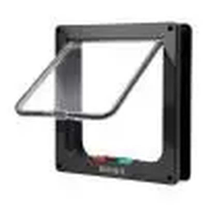 Cat Flap Door with 4 Way Security Lock ABS Plastic Gate Puppy Kitten Safety In/Out Dog Cat Flap Door Kit Small Pet Supplies